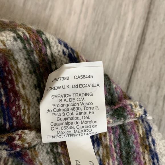 J.crew 100% Lamb Wool Print Pattern Knit Sweater Sz Medium - Picture 10 of 14
